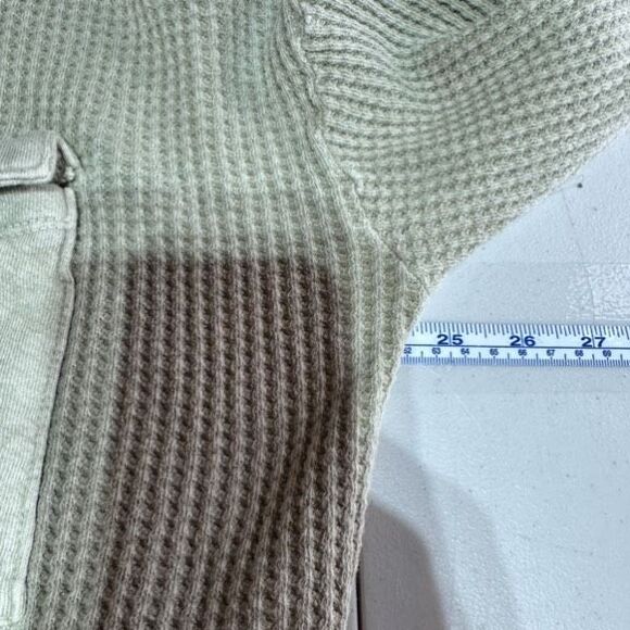 Bucket List Thermal Waffle Henley oversized size medium Tan Boho Streetwear - Picture 6 of 8